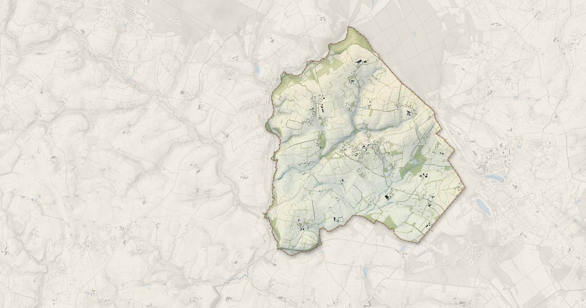 Portrait cartographique de Banvou : relief, eau, forêts, bâti et voies, calculés à partir des données de l'IGN