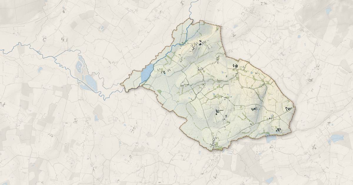 Portrait cartographique de Barville : relief, eau, forêts, bâti et voies, calculés à partir des données de l'IGN