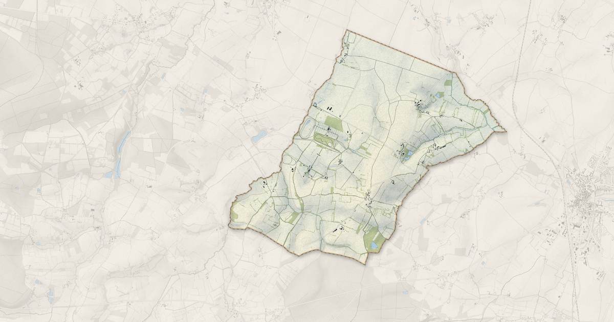 Portrait cartographique de Belfonds : relief, eau, forêts, bâti et voies, calculés à partir des données de l'IGN