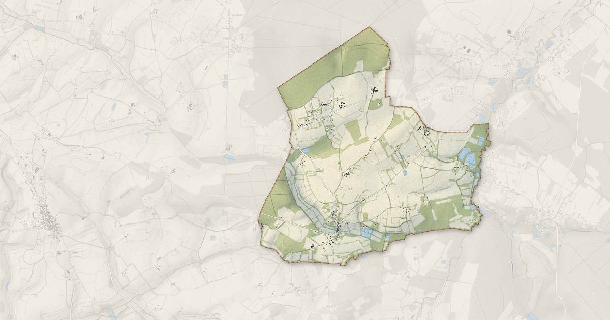 Portrait cartographique de Bonsmoulins : relief, eau, forêts, bâti et voies, calculés à partir des données de l'IGN
