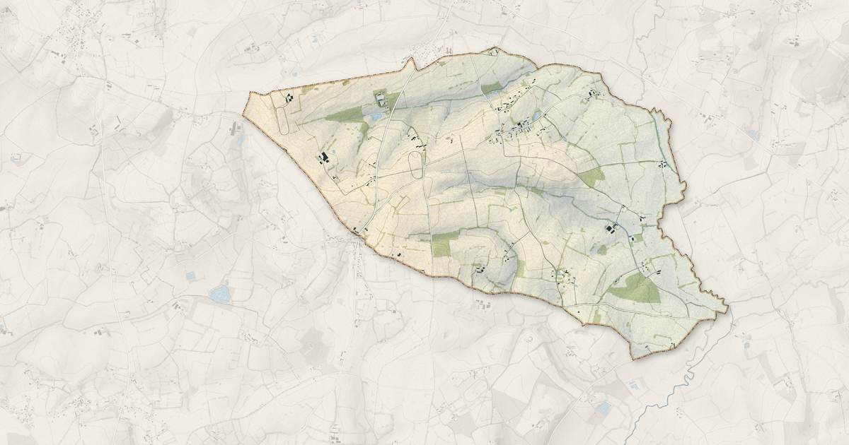 Portrait cartographique de Bures : relief, eau, forêts, bâti et voies, calculés à partir des données de l'IGN