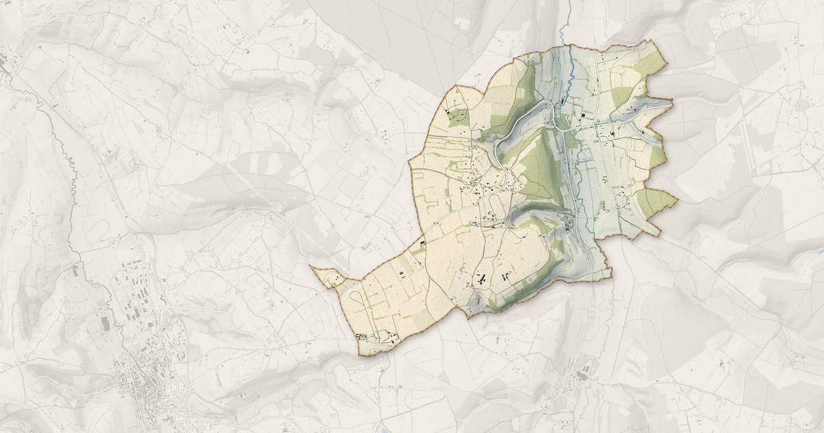 Portrait cartographique de Canapville : relief, eau, forêts, bâti et voies, calculés à partir des données de l'IGN