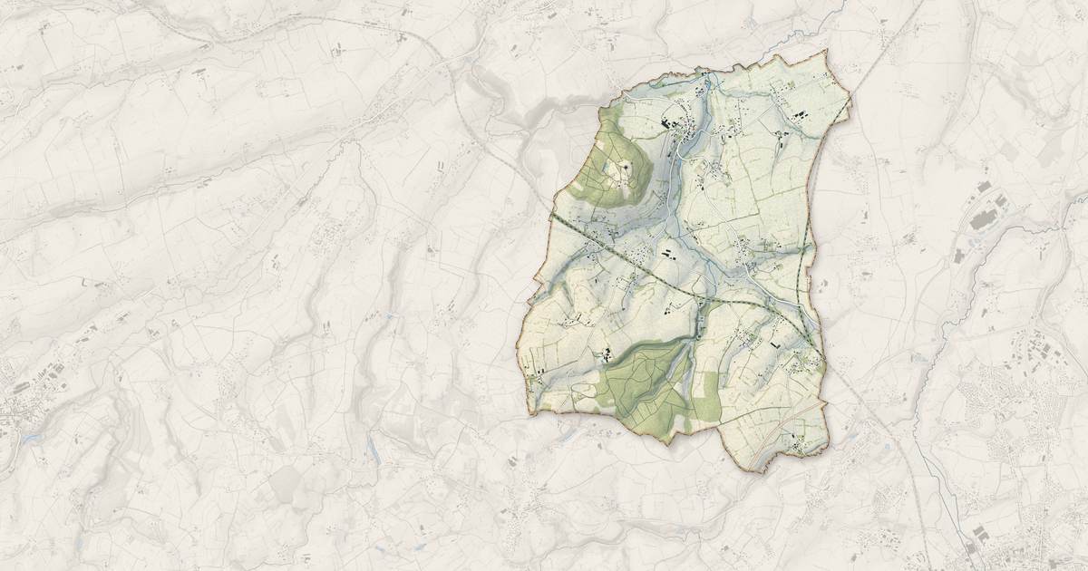 Portrait cartographique de Cerisy-Belle-Étoile : relief, eau, forêts, bâti et voies, calculés à partir des données de l'IGN