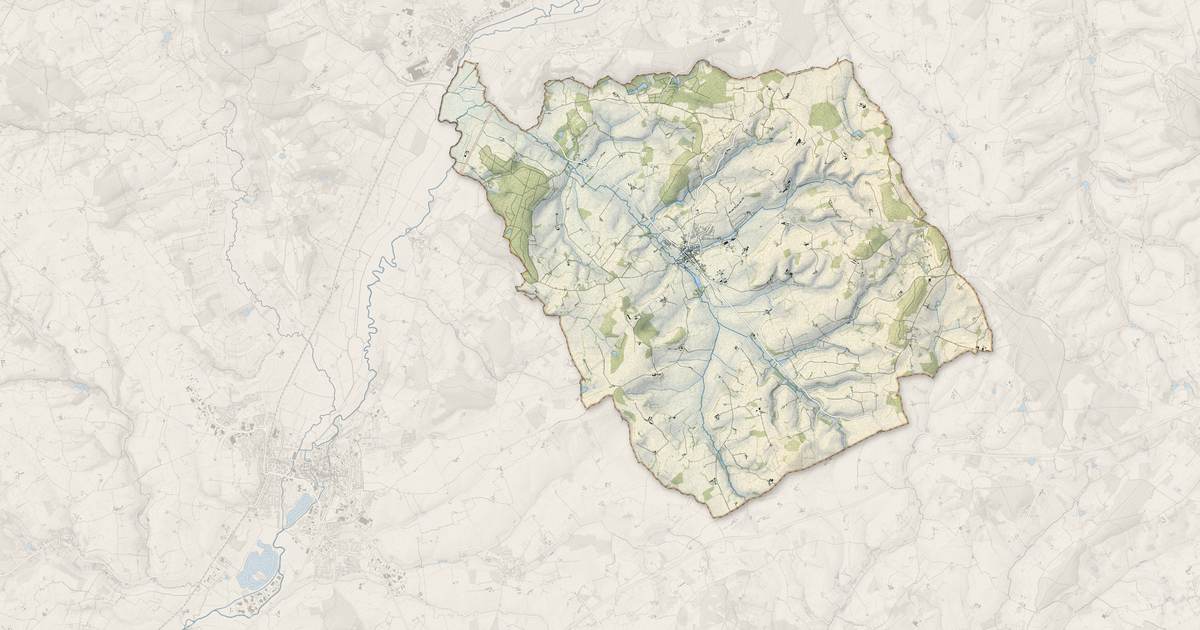 Portrait cartographique de Ceton : relief, eau, forêts, bâti et voies, calculés à partir des données de l'IGN