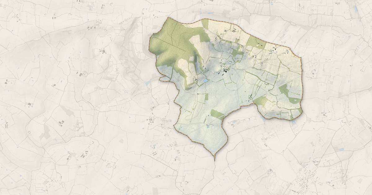 Portrait cartographique de Le Chalange : relief, eau, forêts, bâti et voies, calculés à partir des données de l'IGN