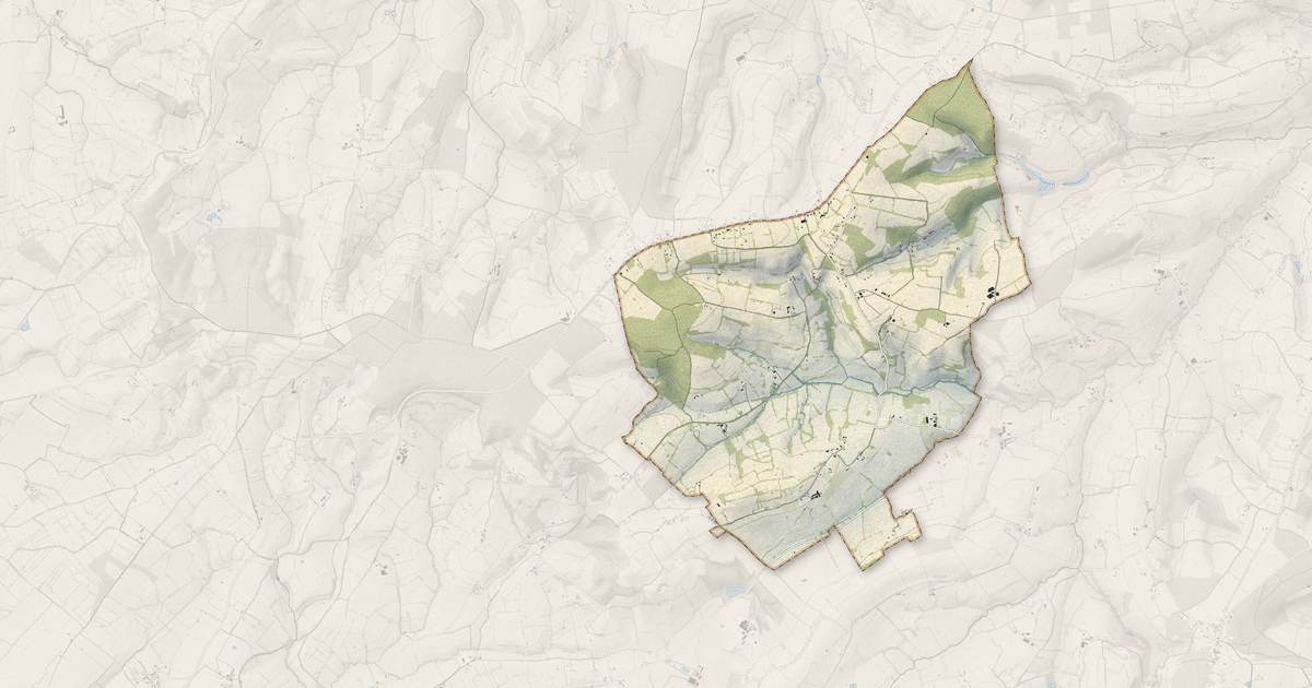 Portrait cartographique de Les Champeaux : relief, eau, forêts, bâti et voies, calculés à partir des données de l'IGN