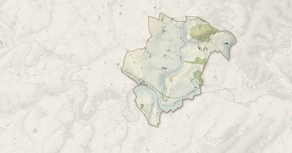 Portrait cartographique de Corbon : relief, eau, forêts, bâti et voies, calculés à partir des données de l'IGN