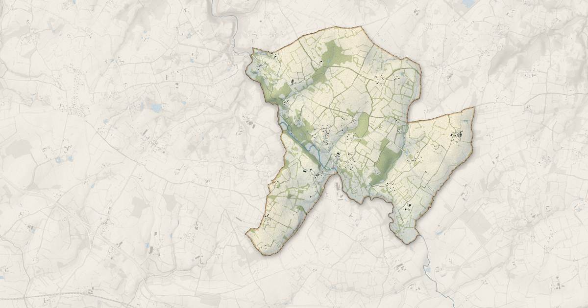 Portrait cartographique de Craménil : relief, eau, forêts, bâti et voies, calculés à partir des données de l'IGN