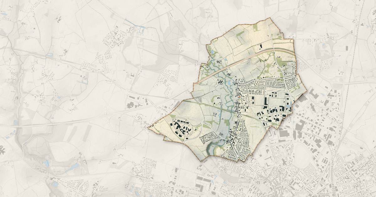 Portrait cartographique de Damigny : relief, eau, forêts, bâti et voies, calculés à partir des données de l'IGN