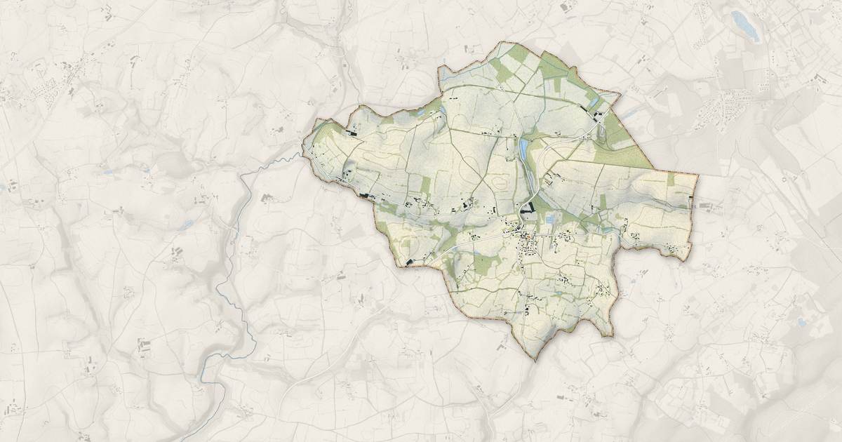 Portrait cartographique de Dompierre : relief, eau, forêts, bâti et voies, calculés à partir des données de l'IGN