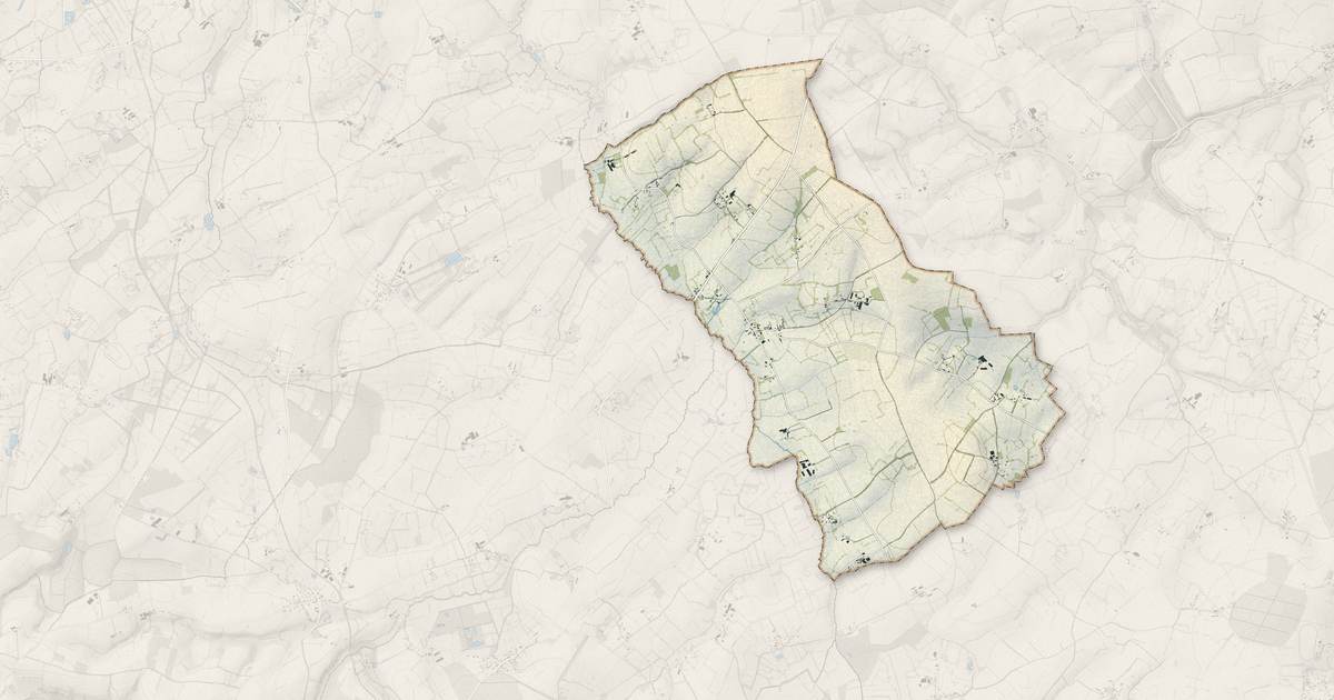 Portrait cartographique de Faverolles : relief, eau, forêts, bâti et voies, calculés à partir des données de l'IGN