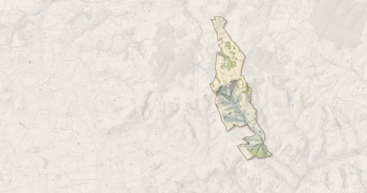 Portrait cartographique de Fay : relief, eau, forêts, bâti et voies, calculés à partir des données de l'IGN