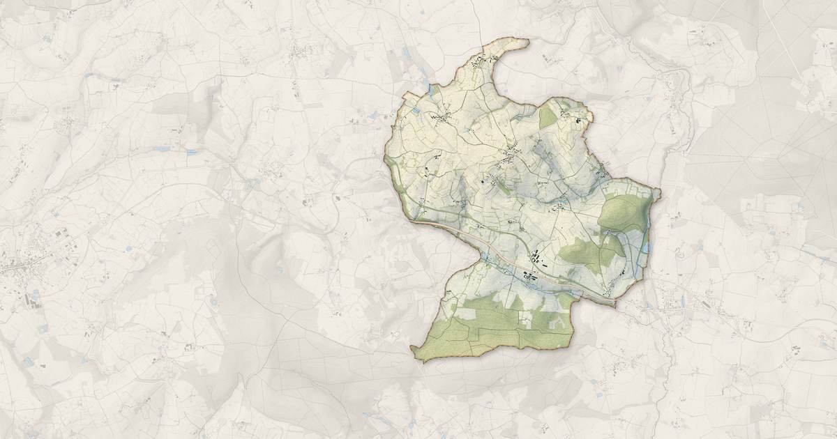 Portrait cartographique de Gandelain : relief, eau, forêts, bâti et voies, calculés à partir des données de l'IGN