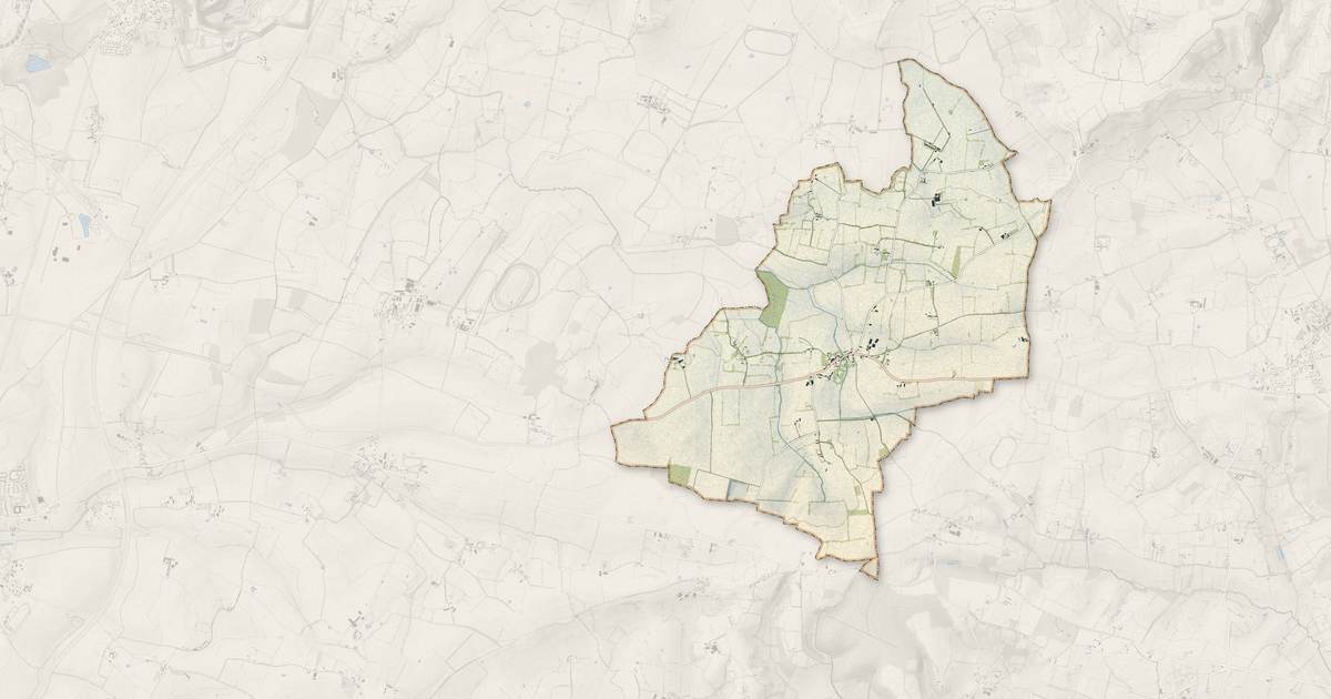 Portrait cartographique de Gâprée : relief, eau, forêts, bâti et voies, calculés à partir des données de l'IGN