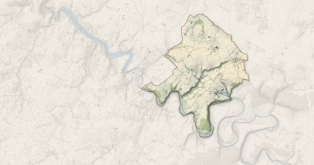 Portrait cartographique de Giel-Courteilles : relief, eau, forêts, bâti et voies, calculés à partir des données de l'IGN
