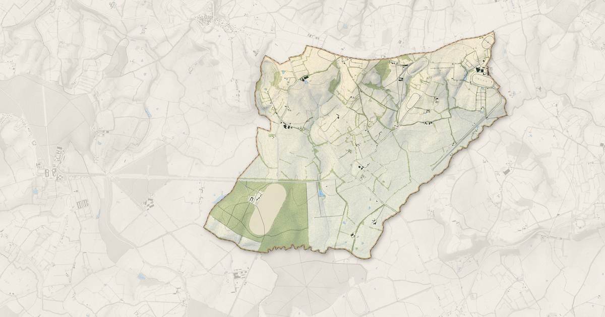 Portrait cartographique de Ginai : relief, eau, forêts, bâti et voies, calculés à partir des données de l'IGN