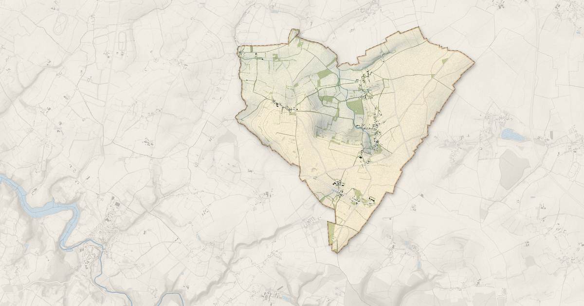 Portrait cartographique de Habloville : relief, eau, forêts, bâti et voies, calculés à partir des données de l'IGN