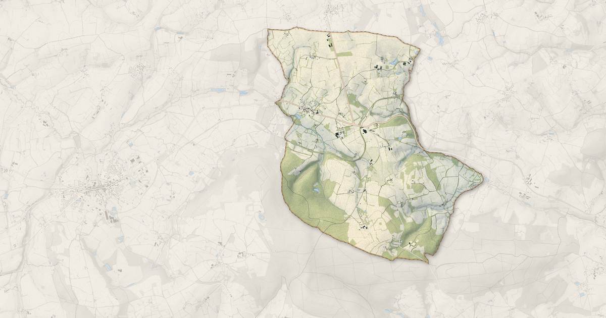 Portrait cartographique de Lalacelle : relief, eau, forêts, bâti et voies, calculés à partir des données de l'IGN