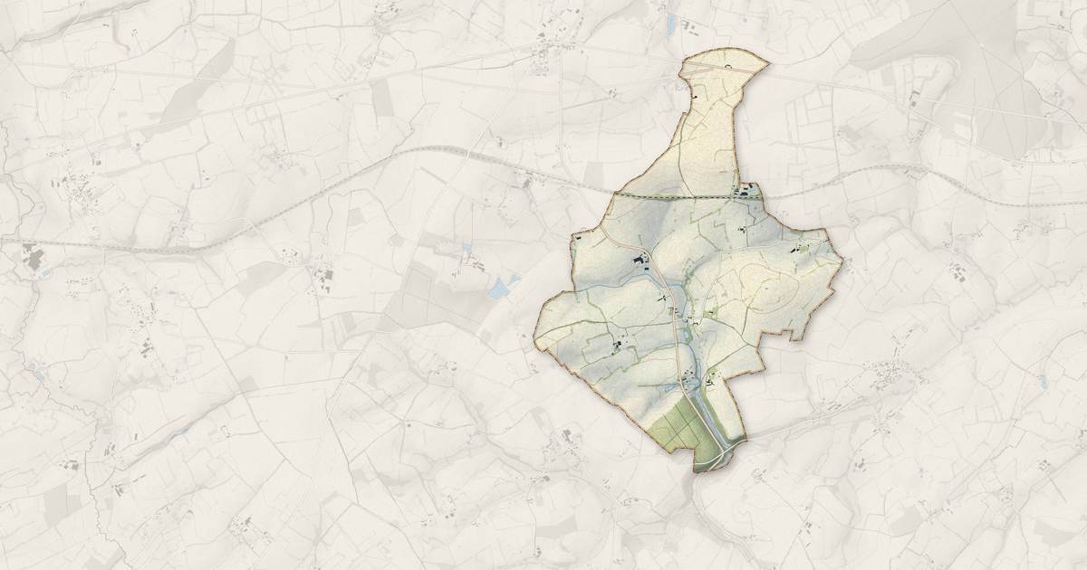 Portrait cartographique de La Lande-de-Lougé : relief, eau, forêts, bâti et voies, calculés à partir des données de l'IGN