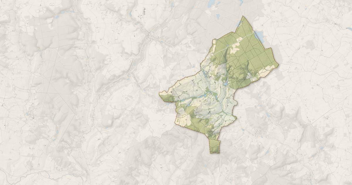 Portrait cartographique de Le Mage : relief, eau, forêts, bâti et voies, calculés à partir des données de l'IGN