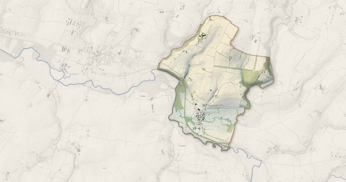 Portrait cartographique de Méhoudin : relief, eau, forêts, bâti et voies, calculés à partir des données de l'IGN