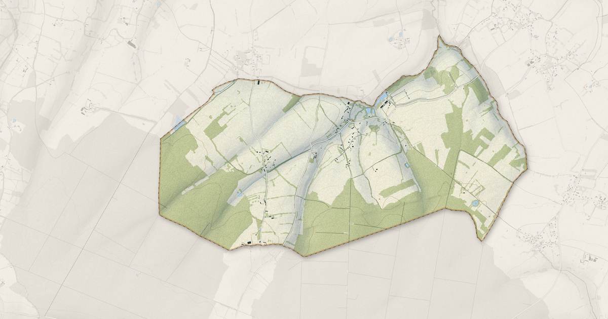 Portrait cartographique de Le Ménil-Bérard : relief, eau, forêts, bâti et voies, calculés à partir des données de l'IGN