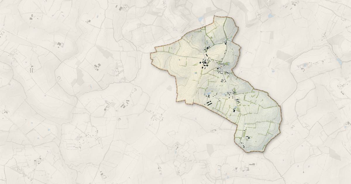 Portrait cartographique de Le Ménil-Guyon : relief, eau, forêts, bâti et voies, calculés à partir des données de l'IGN