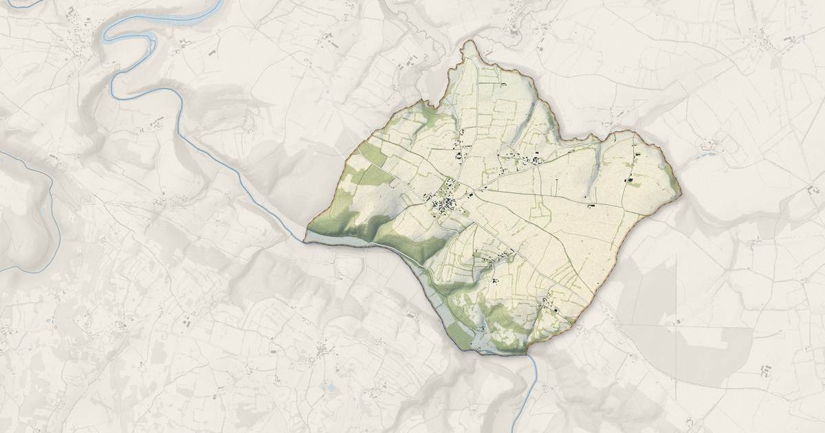 Portrait cartographique de Ménil-Hermei : relief, eau, forêts, bâti et voies, calculés à partir des données de l'IGN