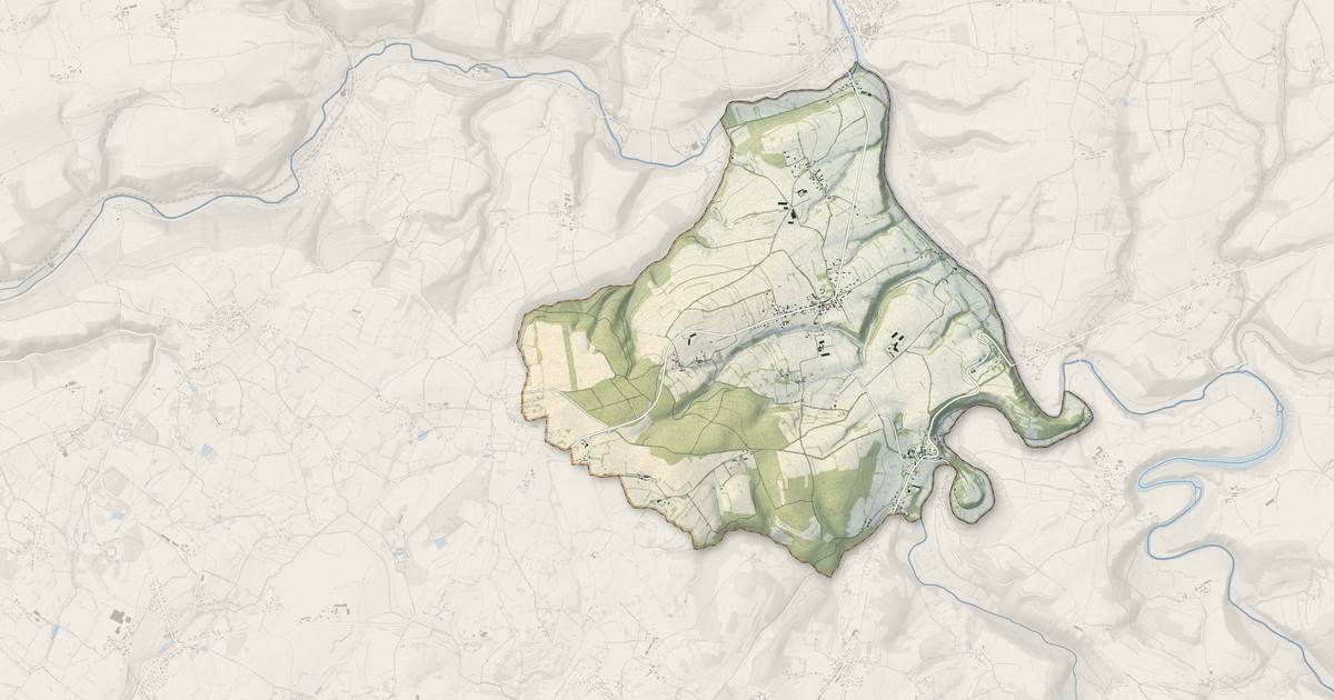 Portrait cartographique de Ménil-Hubert-sur-Orne : relief, eau, forêts, bâti et voies, calculés à partir des données de l'IGN
