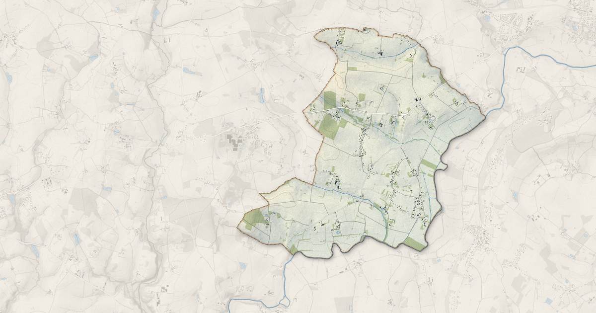 Portrait cartographique de Mieuxcé : relief, eau, forêts, bâti et voies, calculés à partir des données de l'IGN