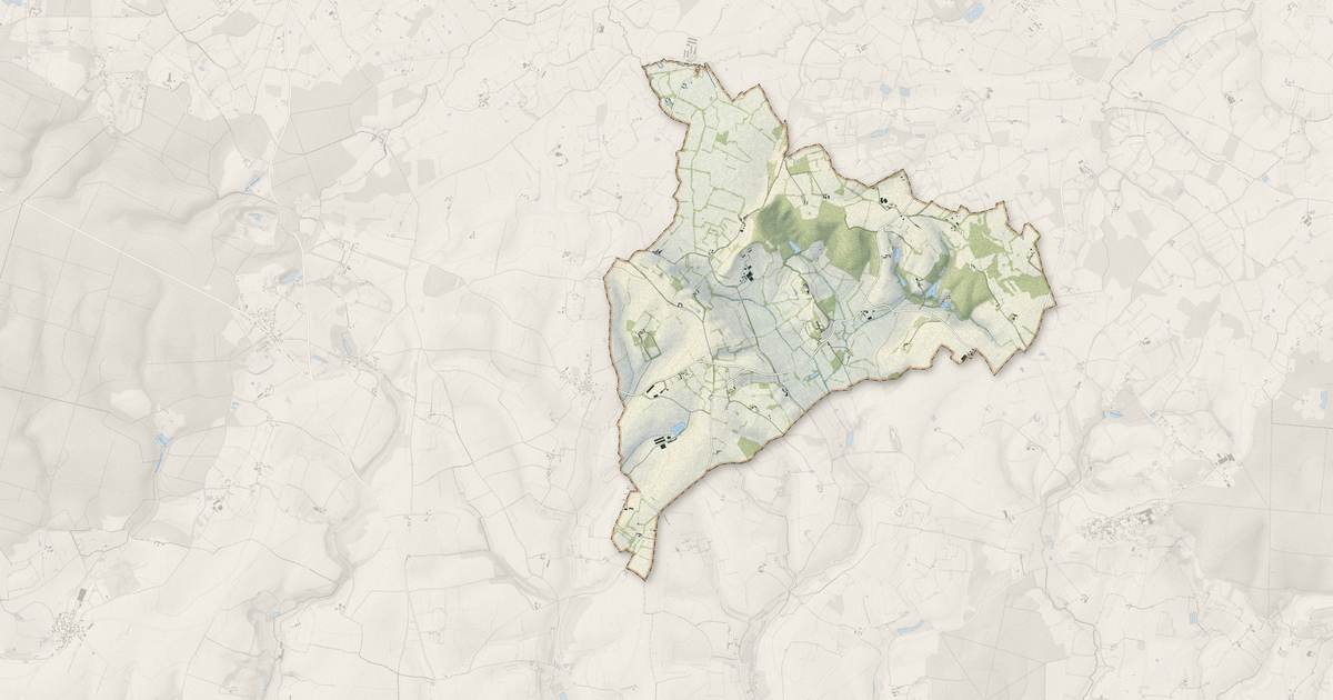 Portrait cartographique de Montgaudry : relief, eau, forêts, bâti et voies, calculés à partir des données de l'IGN