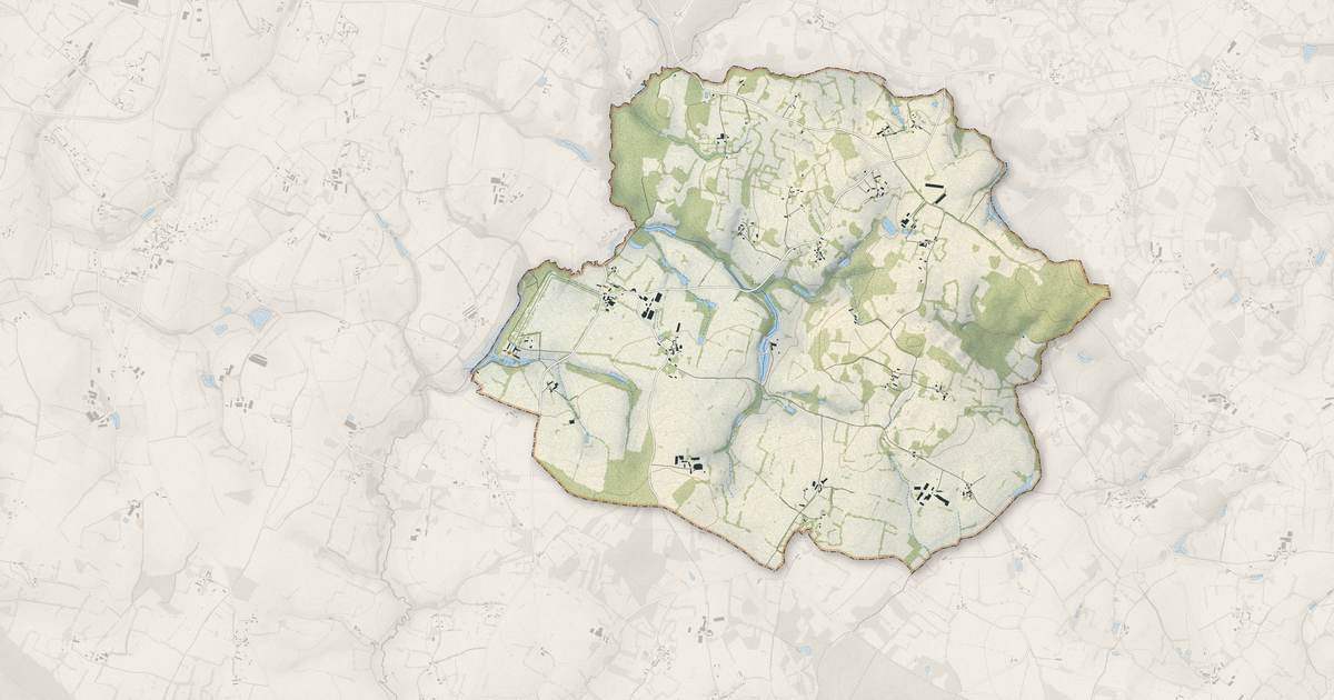 Portrait cartographique de La Motte-Fouquet : relief, eau, forêts, bâti et voies, calculés à partir des données de l'IGN