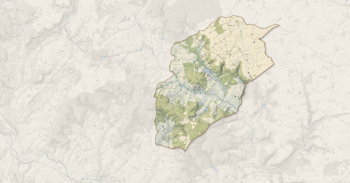 Portrait cartographique de Moutiers-au-Perche : relief, eau, forêts, bâti et voies, calculés à partir des données de l'IGN