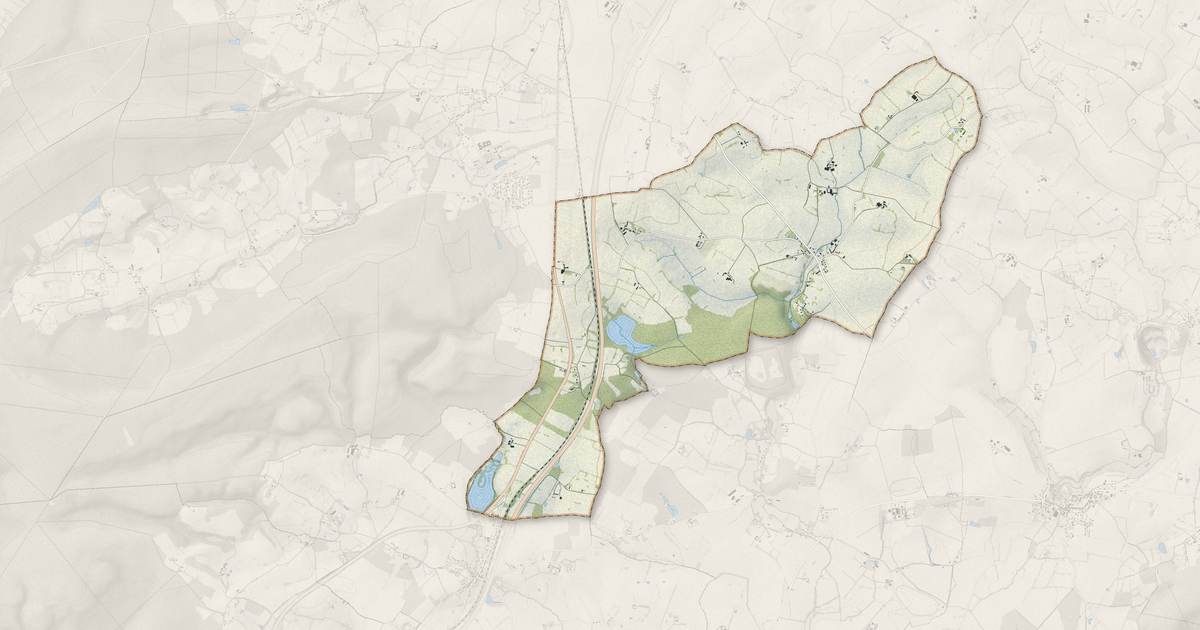 Portrait cartographique de Neauphe-sous-Essai : relief, eau, forêts, bâti et voies, calculés à partir des données de l'IGN
