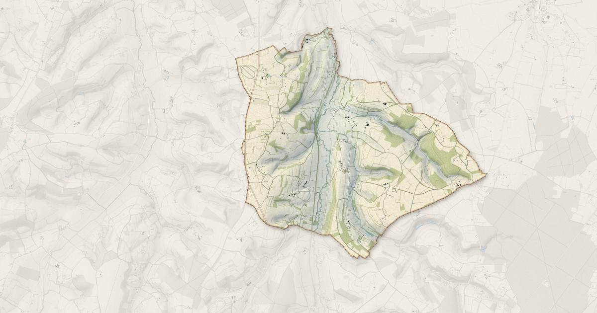 Portrait cartographique de Neuville-sur-Touques : relief, eau, forêts, bâti et voies, calculés à partir des données de l'IGN