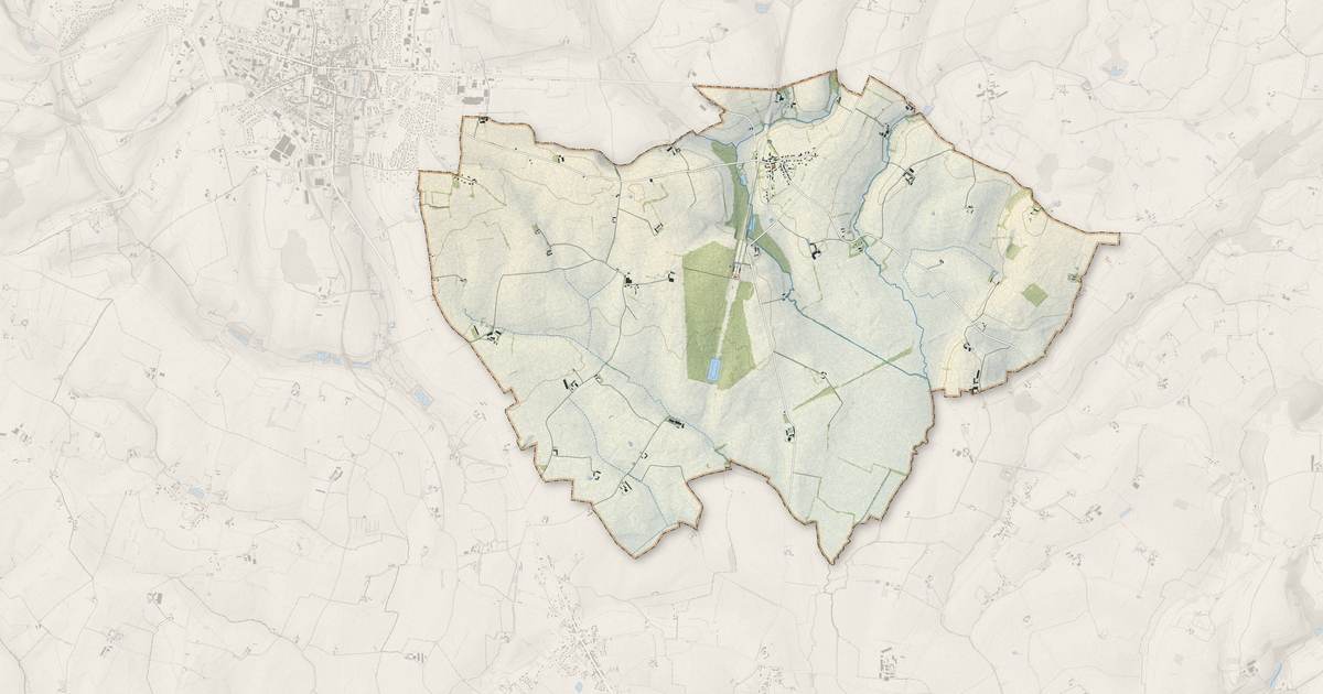 Portrait cartographique de Origny-le-Roux : relief, eau, forêts, bâti et voies, calculés à partir des données de l'IGN