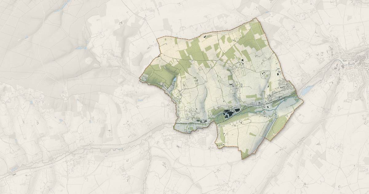 Portrait cartographique de Rai : relief, eau, forêts, bâti et voies, calculés à partir des données de l'IGN