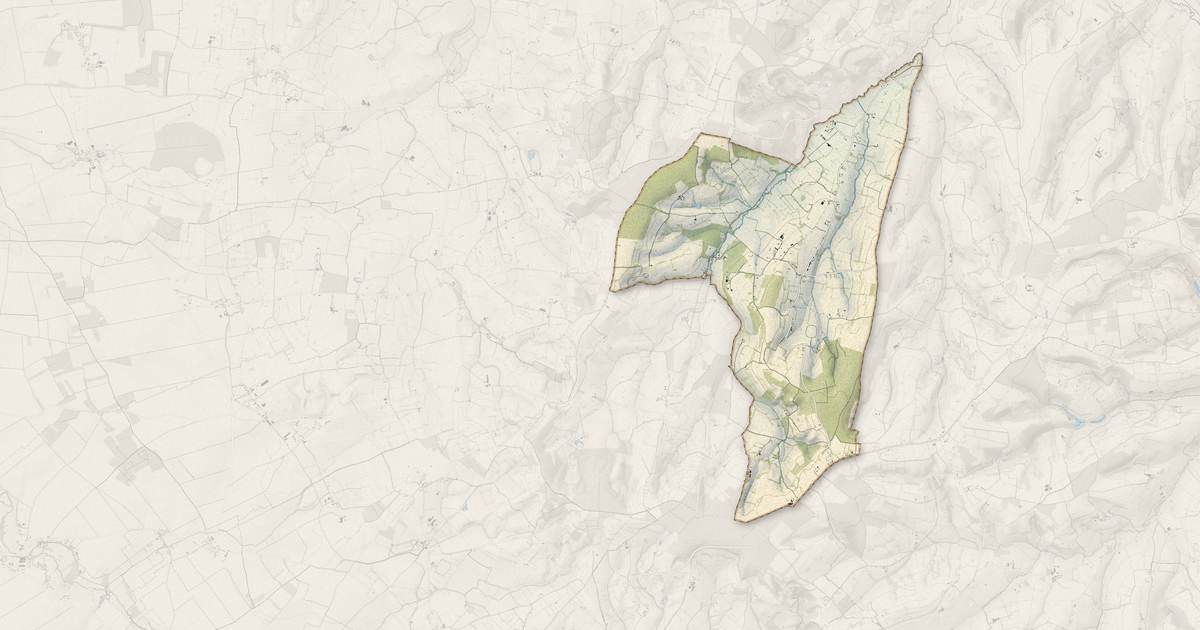 Portrait cartographique de Le Renouard : relief, eau, forêts, bâti et voies, calculés à partir des données de l'IGN