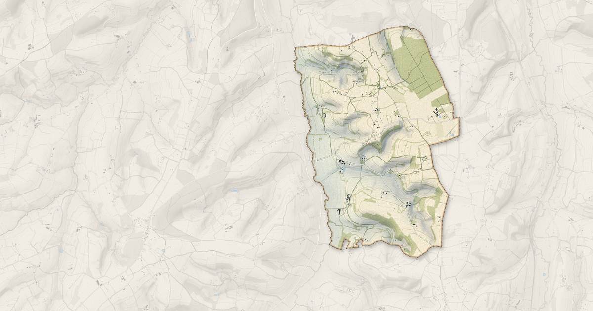 Portrait cartographique de Roiville : relief, eau, forêts, bâti et voies, calculés à partir des données de l'IGN