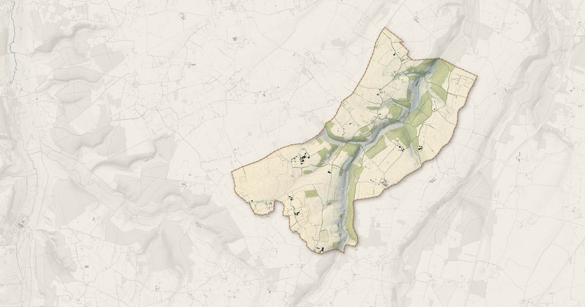 Portrait cartographique de Saint-Aubin-de-Bonneval : relief, eau, forêts, bâti et voies, calculés à partir des données de l'IGN