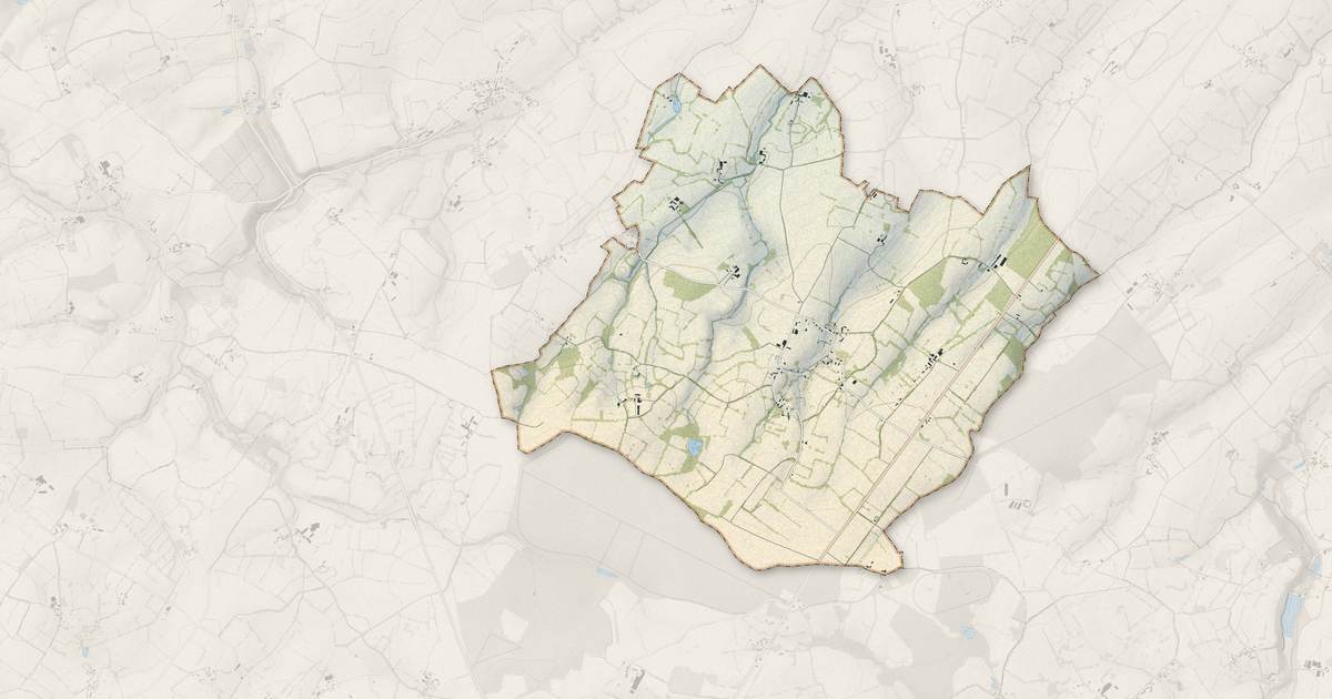 Portrait cartographique de Saint-Brice-sous-Rânes : relief, eau, forêts, bâti et voies, calculés à partir des données de l'IGN