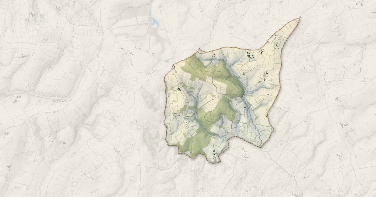 Portrait cartographique de Saint-Christophe-de-Chaulieu : relief, eau, forêts, bâti et voies, calculés à partir des données de l'IGN