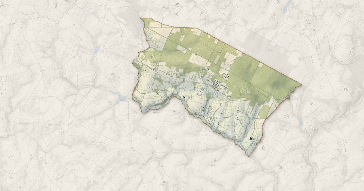 Portrait cartographique de Saint-Clair-de-Halouze : relief, eau, forêts, bâti et voies, calculés à partir des données de l'IGN