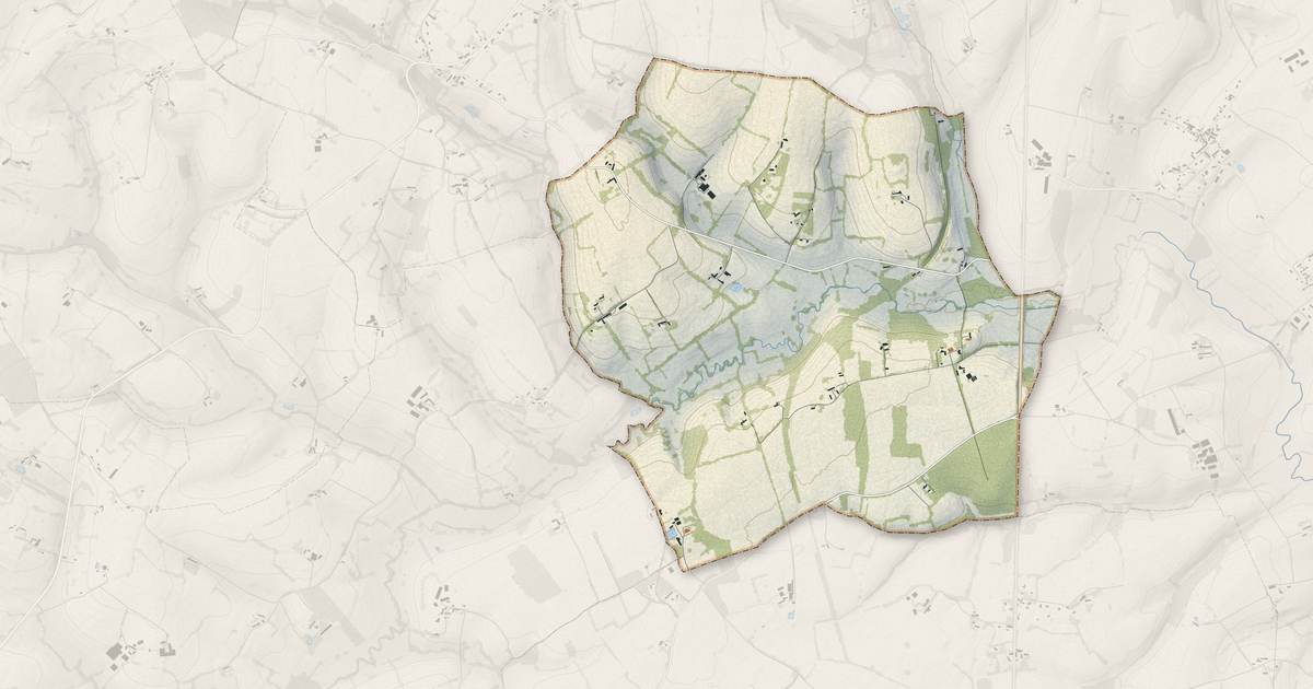 Portrait cartographique de Saint-Denis-sur-Huisne : relief, eau, forêts, bâti et voies, calculés à partir des données de l'IGN