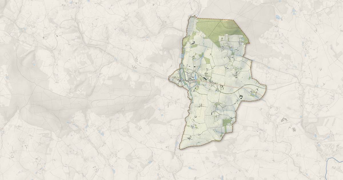 Portrait cartographique de Saint-Denis-sur-Sarthon : relief, eau, forêts, bâti et voies, calculés à partir des données de l'IGN