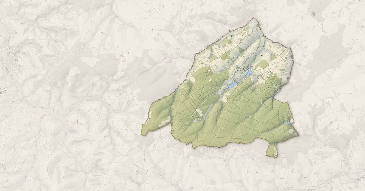 Portrait cartographique de Saint-Evroult-Notre-Dame-du-Bois : relief, eau, forêts, bâti et voies, calculés à partir des données de l'IGN