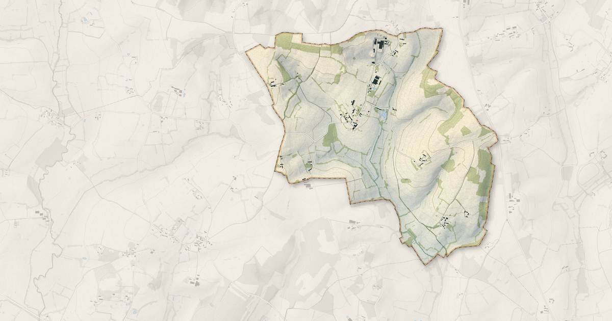 Portrait cartographique de Saint-Germain-de-Martigny : relief, eau, forêts, bâti et voies, calculés à partir des données de l'IGN