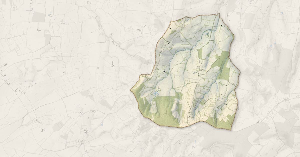 Portrait cartographique de Saint-Gervais-des-Sablons : relief, eau, forêts, bâti et voies, calculés à partir des données de l'IGN