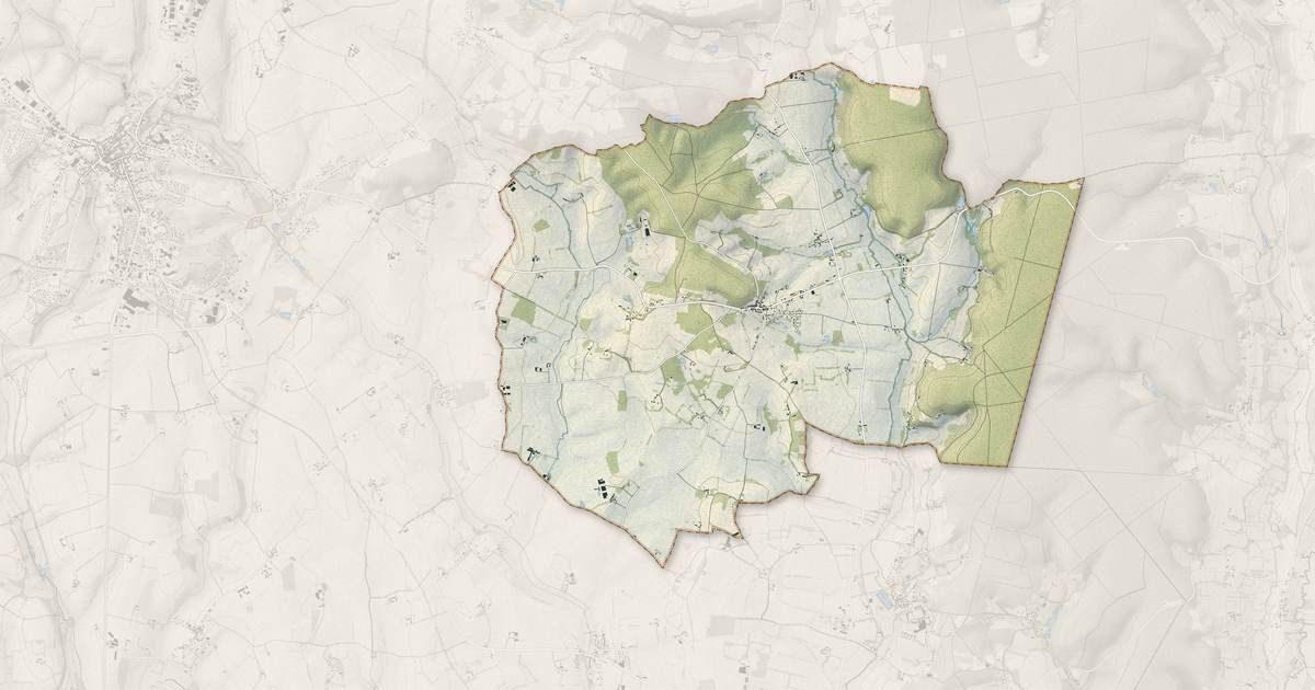 Portrait cartographique de Saint-Mard-de-Réno : relief, eau, forêts, bâti et voies, calculés à partir des données de l'IGN