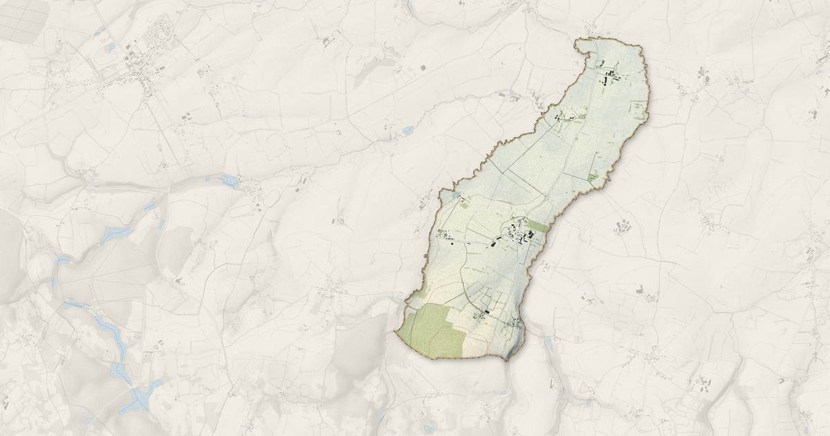 Portrait cartographique de Sainte-Marie-la-Robert : relief, eau, forêts, bâti et voies, calculés à partir des données de l'IGN